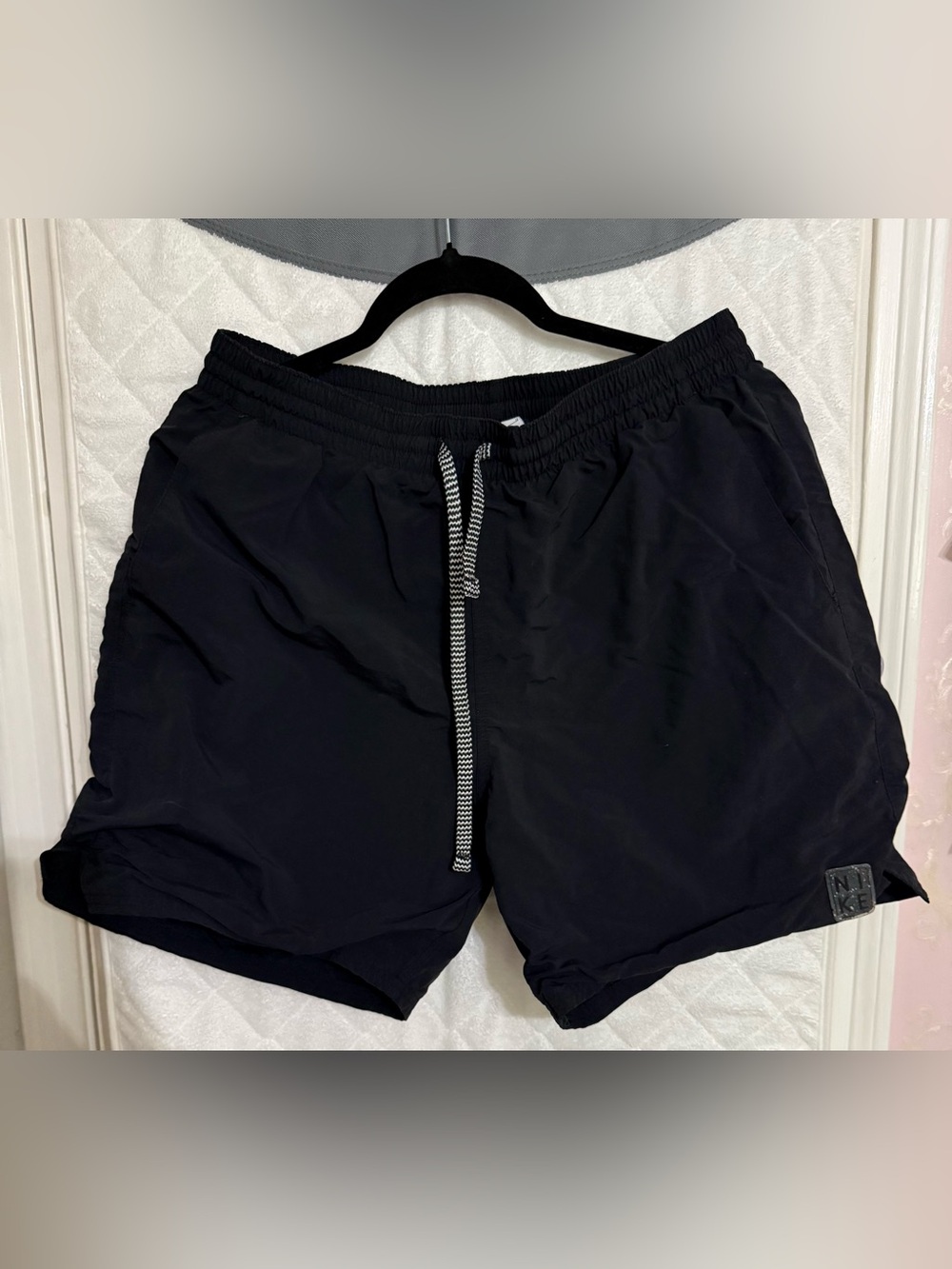 Nike Black Athletic Drawstring Shorts with Contrast Cord